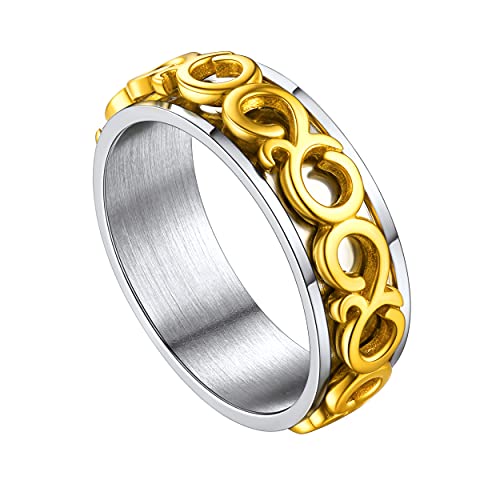 Bestyle Spinner Meditationsband Ring Männer Frauen Wolfram Ring Drehbarer Keltischer Geknoteter Ring 57 Gold von Bestyle