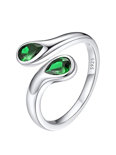Bestyle Verstellbare Ringe Damen Silberring Silber 925 Edelsteinen Fingerring Offen Chunky Rings Weißgold Eheringe Promise Ring Stressring mit Blau Zirkonia Bestyle Verstellbare Ringe Damen Silberring Silber 925 Edelsteinen Fingerring Offen Chunky Rings Weißgold Eheringe Promise Ring Stressring mit Blau Zirkonia von Bestyle
