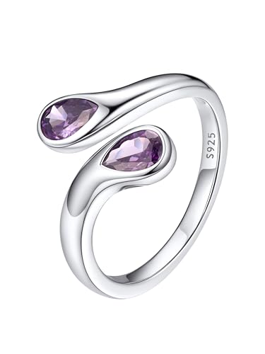 Bestyle Verstellbare Ringe Damen Silberring Silber 925 Edelsteinen Lila Stein Fingerring Offen Chunky Rings Weißgold Eheringe Promise Ring Stressring mit Synthetischer Aquamarin Bestyle Verstellbare Ringe Damen Silberring Silber 925 Edelsteinen Lila Stein Fingerring Offen Chunky Rings Weißgold Eheringe Promise Ring Stressring mit Synthetischer Aquamarin von Bestyle
