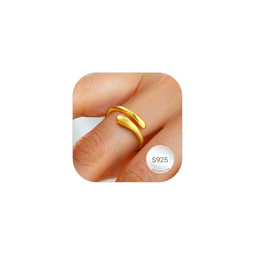 Bestyle Ring Gold Damen Silber 925 Verstellbarer Daumenring Chunky Rings Eheringe Verlobungsring Geschenk für Damen von Bestyle