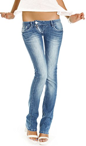 BE STYLED Damen Jeans Hosen, Low Rise Hüftjeans, Slim Fit Damen Bootcut, Jeanshosen j99a M von BE STYLED