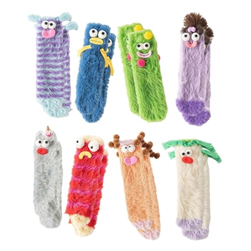 Beswitory Warm Cozy Fluffy Cartoon Monster Socks Kuschelsocken Damen 3D Soft Floor Flauschige Socken Dicke Winter Socken Wärmebettsocken Funny Fuzzy Socks Stoppersocken für Damen Winter von Beswitory