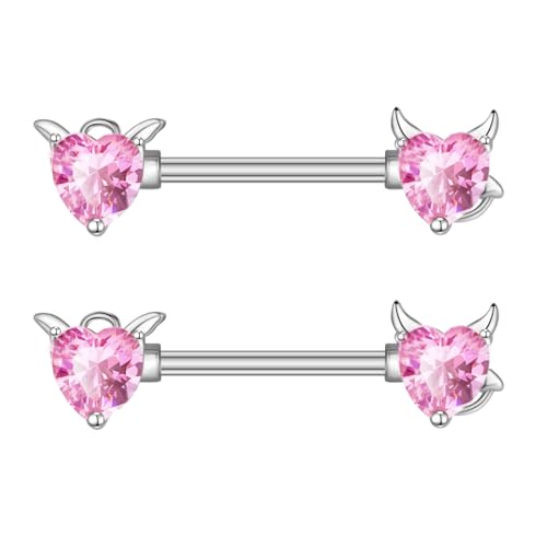 Besyvvin 2er Brustwarzenpiercing 16mm Nippelpiercing Chirurgenstahl Herz Rosa Piercing Nipple Brustwarze Ring Damen Frau Silber Besyvvin 2er Brustwarzenpiercing 16mm Nippelpiercing Chirurgenstahl Herz Rosa Piercing Nipple Brustwarze Ring Damen Frau Silber von Besyvvin