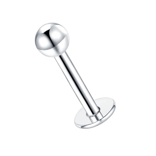 Besyvvin 925 Sterling Silber Lippenpiercing 16G Helix Tragus Knorpel Stecker 6mm mit Stein Piercing Lippe Stud Damen von Besyvvin