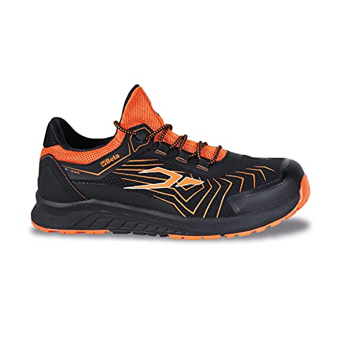 Beta 7352A Schuhe 0-Gravity, Arbeitsschuhe (Größe 43, Ultraleicht, aus Mesh-Gewebe, hoch atmungsaktiv, mit Zehenschutzkappe 200 Joule, Zwischensohle aus Eva), Schwarz/Orange von Beta