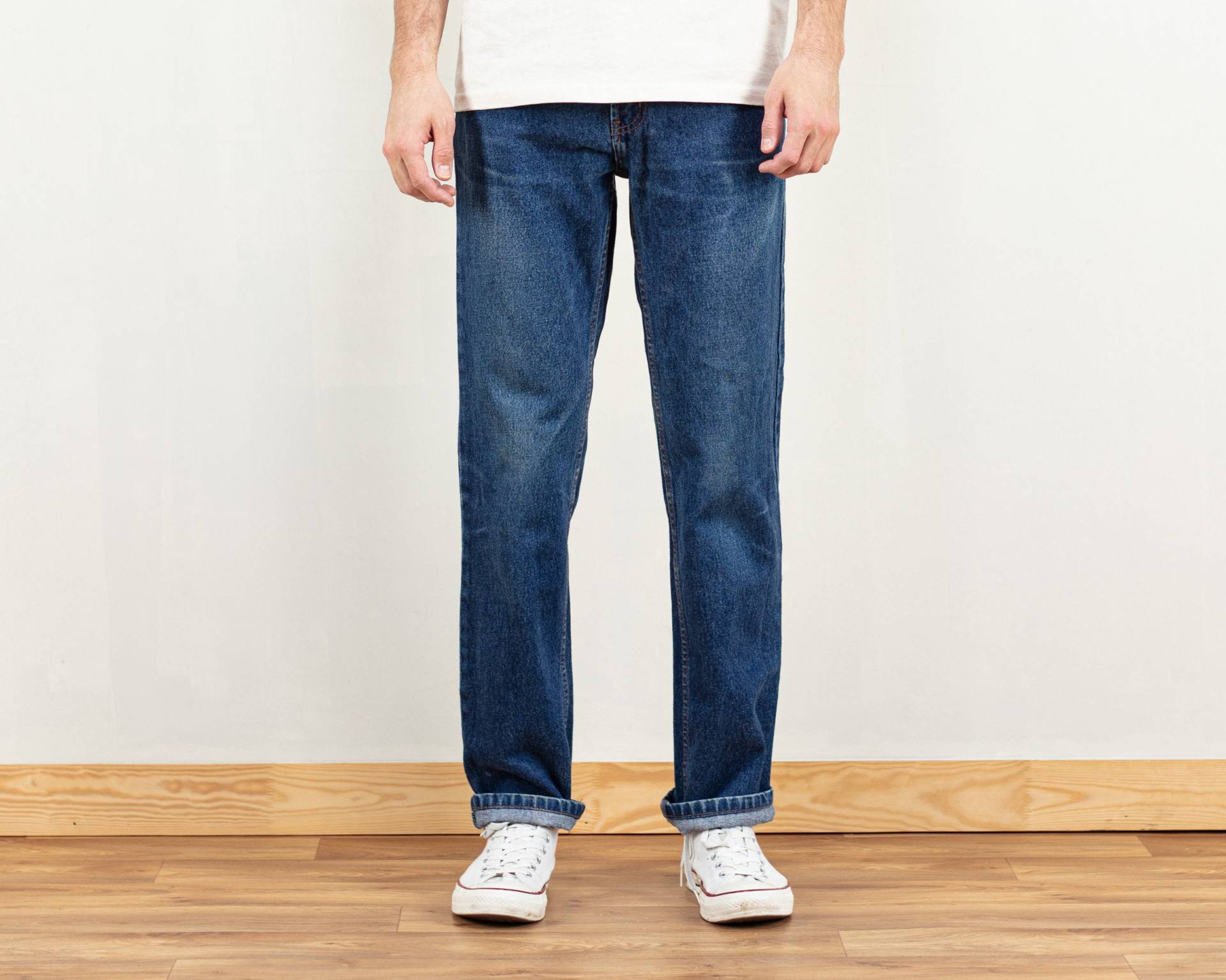 Vintage Herren Jeans 90Er Jahre Grau Hose Gerade Herrenhose Geschenkidee Herrenkleidung Größe M von BetaMenswear