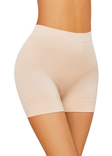 Damen Nahtlose Kurze Hose Unter Kleid Shapewear Leicht Formende Bauchweg Unterwäsche Höschen Leggings Miederpants,Beige,M von Betaven