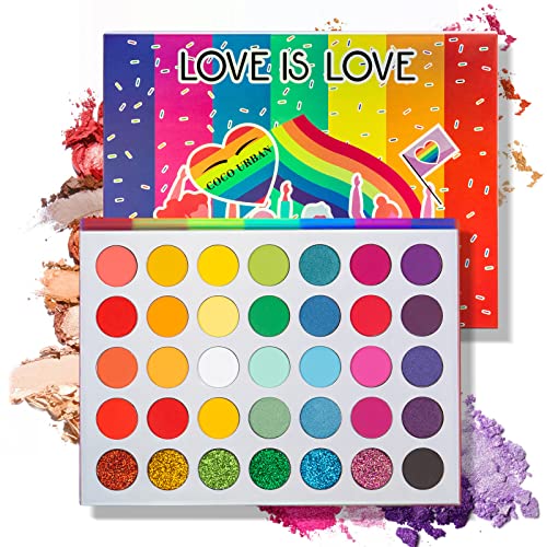 Beteligir Hochpigmentierte Augen-Make-up-Palette, mattschimmernde metallische Lidschatten-Palette, langlebige, mischbare natürliche Farben, Make-up-Lidschatten-Kosmetik-Geschenkset (35Colors) von Beteligir