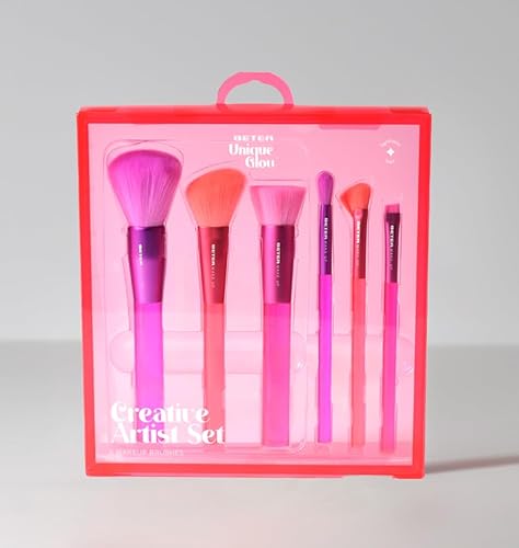 Beter - Make-up-Pinselset Glow Collection, 6 Pinsel für Gesicht und Augen, Make-up-Pinselset, Für Puder, Foundation, Rouge und Lidschatten, Make-up-Pinselset, Ideal als Geschenk, Weihnachten von Beter