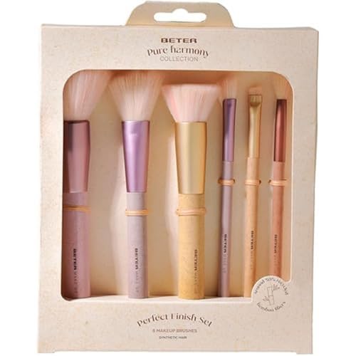 Beter - Make-up-Pinselset Pure Harmony, 6 Pinsel für Gesicht und Augen, Make-up-Pinselset, Für Puder, Foundation, Rouge und Lidschatten, Make-up-Pinselset, Ideal als Geschenk, Weihnachten von Beter