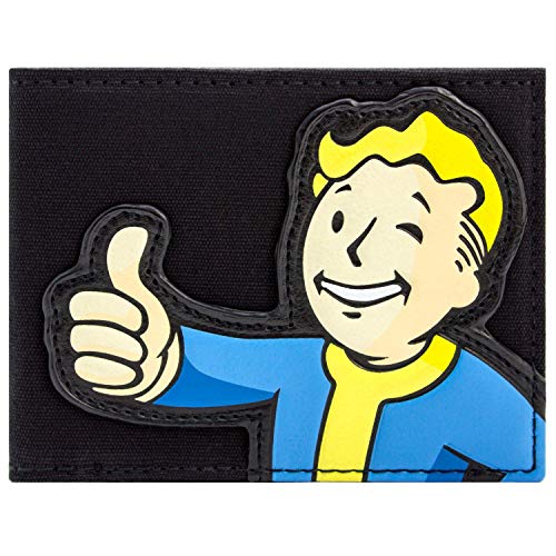 Fallout Vault Boy Thumbs Up! Stoff Geldbörse/Geldbeutel Bi-Fold ID & Kartenhalter, Schwarz von Bethesda