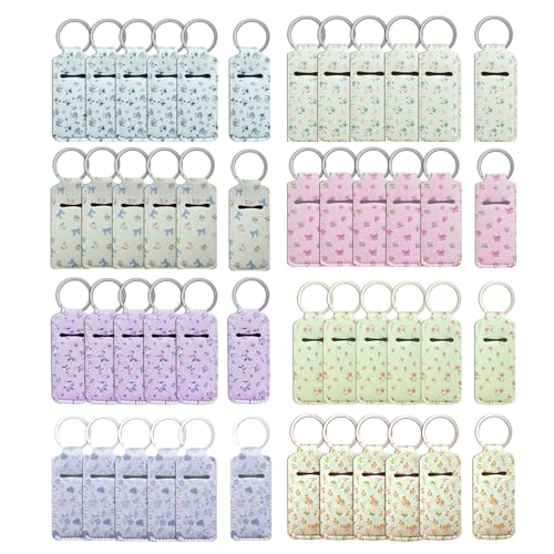 Lippenstift-Halter, Schlüsselanhänger, Lippenbalsam-Halter mit Edelstahlverschluss, Lipgloss-Schlüsselanhänger für Taschen, Geldbörsen und Geldbörsen, tragbare Chapstick-Halter, Mode-Accessoires (8 von Betinyar