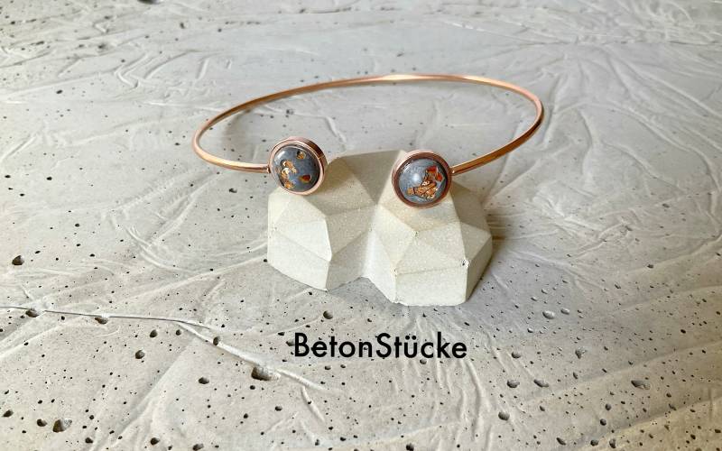 Betonschmuck, Edelstahl, Armreif, Armband, Kupfer von BetonStuecke