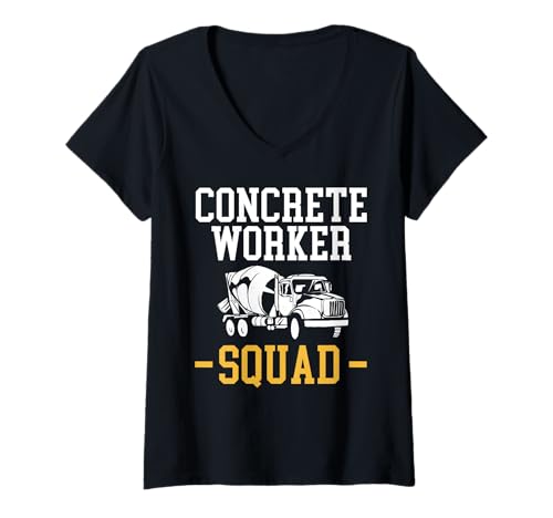 Damen Concrete Worker Squad T-Shirt mit V-Ausschnitt Damen Concrete Worker Squad T-Shirt mit V-Ausschnitt von Betonarbeiter Design Idee Baustelle