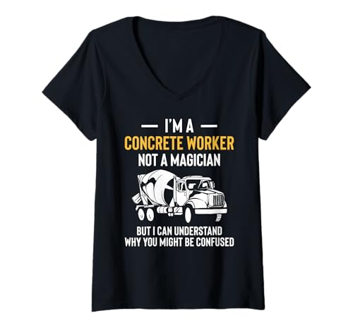 Damen I Am A Concrete Worker Not A Magician T-Shirt mit V-Ausschnitt Damen I Am A Concrete Worker Not A Magician T-Shirt mit V-Ausschnitt von Betonarbeiter Design Idee Baustelle