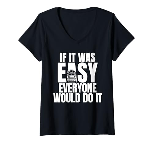Damen If It Was Easy Everyone Would Do It Concrete Worker Crew T-Shirt mit V-Ausschnitt Damen If It Was Easy Everyone Would Do It Concrete Worker Crew T-Shirt mit V-Ausschnitt von Betonarbeiter Design Idee Baustelle