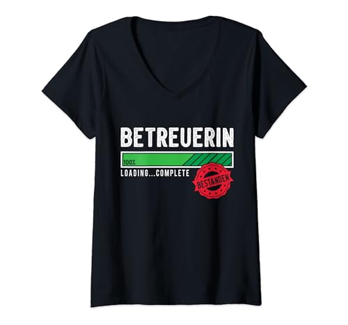 Damen Betreuerin Ausbildung Prüfung Bestanden T-Shirt mit V-Ausschnitt Damen Betreuerin Ausbildung Prüfung Bestanden T-Shirt mit V-Ausschnitt von Betreuerin Bestanden Store