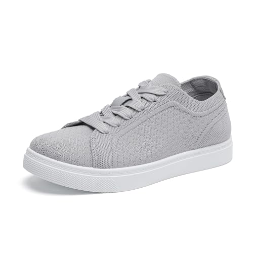 Betrue Atmungsaktive Schlupfschuhe für Damen, lässige Bootsloafer, Wanderschuhe, leichte Canvas-Schnürhalbschuhe für Damen, Grau2311, 37.5 EU von Betrue