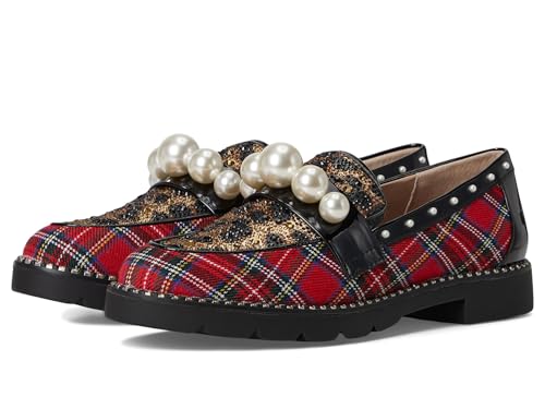 Betsey Johnson Damen Harloe Collegeschuh (Loafer), Rote Plaid, 42 EU von Betsey Johnson