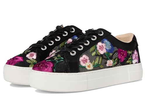 Betsey Johnson Damen Jayla Sneaker, Schwarz Blumenmuster, 39 EU von Betsey Johnson