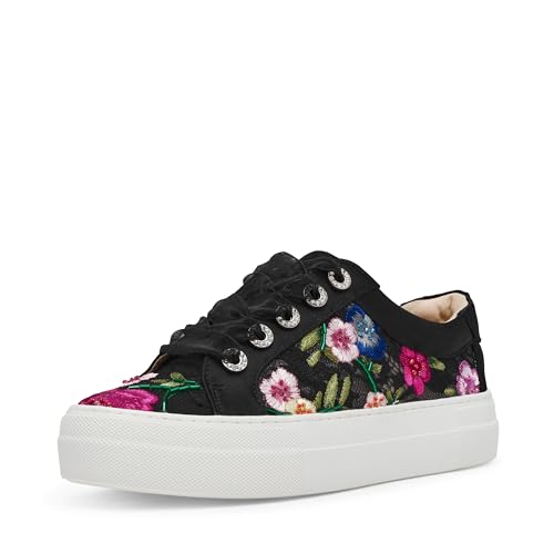 Betsey Johnson Damen Jayla Sneaker, Schwarz Multi Blumen, 41 EU von Betsey Johnson
