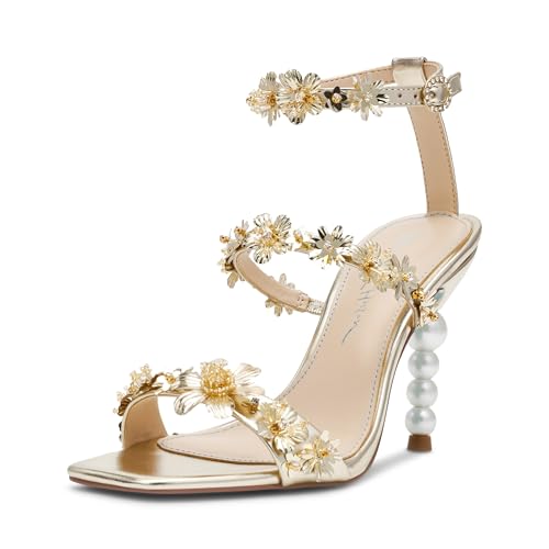 Betsey Johnson Damen Lorra Sandale mit Absatz, Helles Gold, 38.5 EU von Betsey Johnson