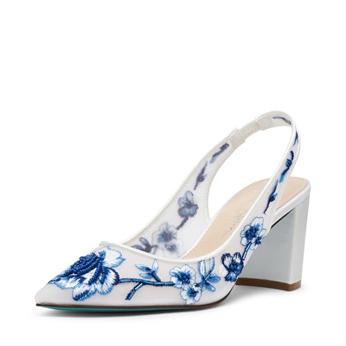 Betsey Johnson Damen Page Pumps, Weiß/Blaues Blumenmuster, 40 EU Betsey Johnson Damen Page Pumps, Weiß/Blaues Blumenmuster, 40 EU von Betsey Johnson