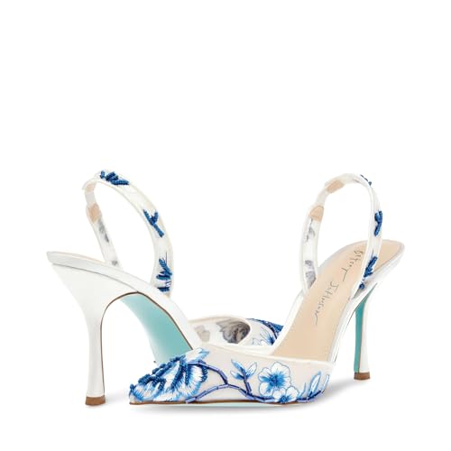 Betsey Johnson Damen Patch Pump, Blau floral, 40.5 EU, SB-PATCH von Betsey Johnson