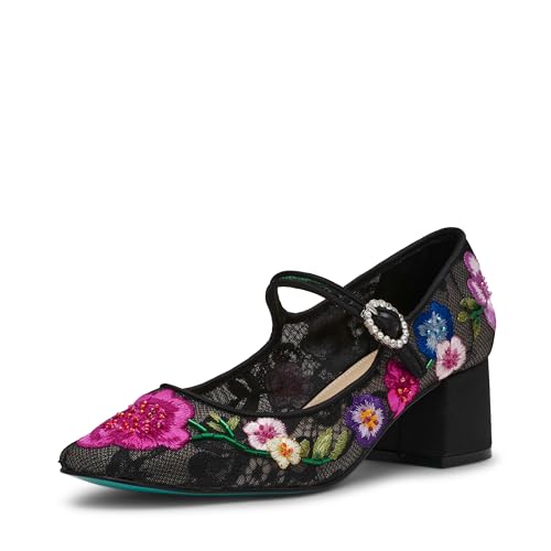 Betsey Johnson Damen Rubee Pumps, Schwarz Blumenmuster, 37 EU von Betsey Johnson