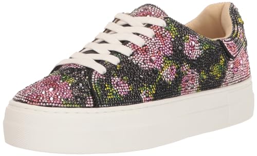 Betsey Johnson Damen Sidny Sneaker, Schwarz/Pnk Floral, 37.5 EU von Betsey Johnson