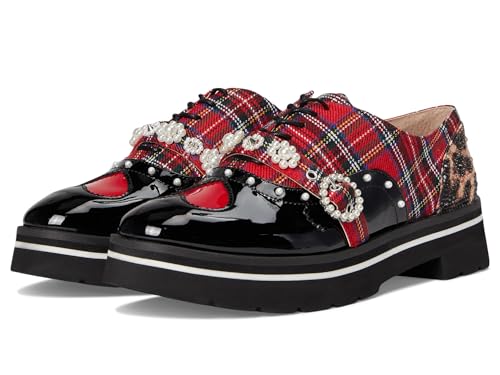 Betsey Johnson Damen Simonee Oxford-Schuh, rot kariert, 40 EU von Betsey Johnson