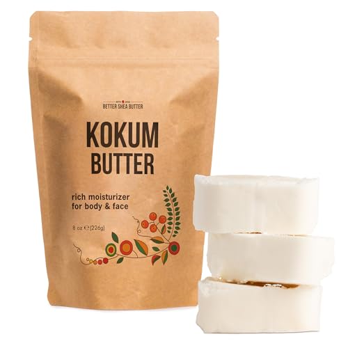 waitFOR Kokum Butter - Light, Firm Butter, Use to Make Soap, Lotion Bars, Lip Balm, Body Butter - Scent-Free - 8 oz by waitFOR Kokum Butter - Light, Firm Butter, Use to Make Soap, Lotion Bars, Lip Balm, Body Butter - Scent-Free - 8 oz by von Better Shea Butter