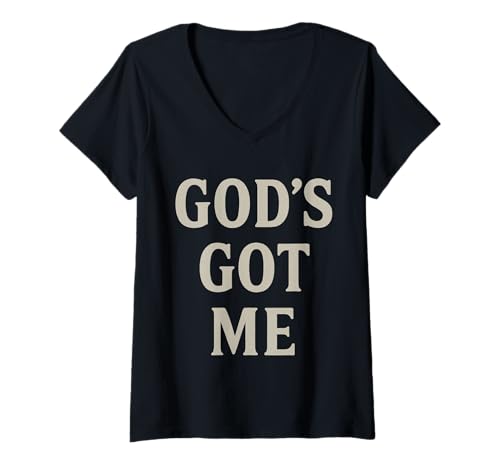 Damen Gott hat Mich christlich inspirierender Glaube motivierend T-Shirt mit V-Ausschnitt von Better You Tees Etc.