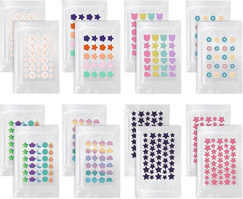 468 Stück Pimple Patches，BetterJonny 8-Stile Pimple Patches Unsichtbare Hydrokolloid Pickel Patch mit Teebaumöl Atmungsaktive Acne Patch Pickel Pflaster Unsichtbarer Und Wasserdicht von BetterJonny