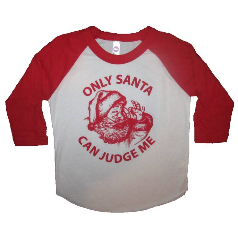 Kinder Nur Santa Mich Raglan Weihnachten Abschlag 3/4 Ärmel T Shirt Hässlich Xmas Pullover Partei Hübsch Urlaub Jungen Mädchen Jugend Beurteilen von BetterThanRealLife