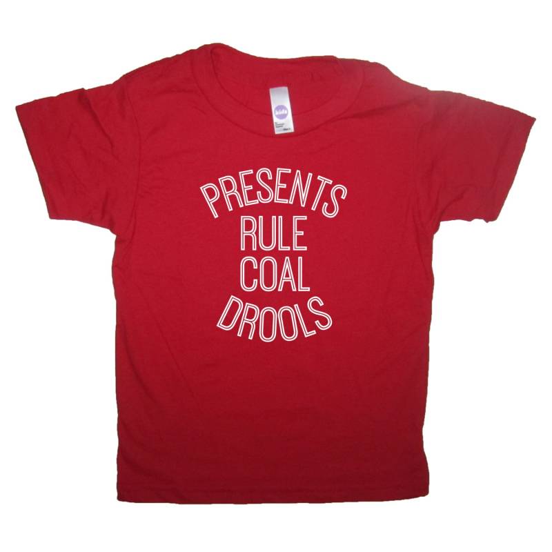 Kinder Präsentiert Regel Kohle Drools Weihnachten T Shirt Lustige Nette Urlaub T-Shirt Jungen Mädchen St Nicks Präsent Geschenk Idee von BetterThanRealLife