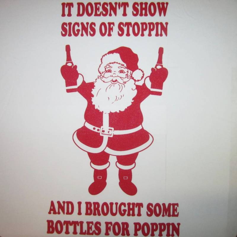 Langarm-Santa Claus Poppin Flaschen Weihnachten T Shirt Lustige Herren Oder Damen Süß Unter Dem Motto Urlaub T-Shirt Top Hässliche Pullover Idee von BetterThanRealLife