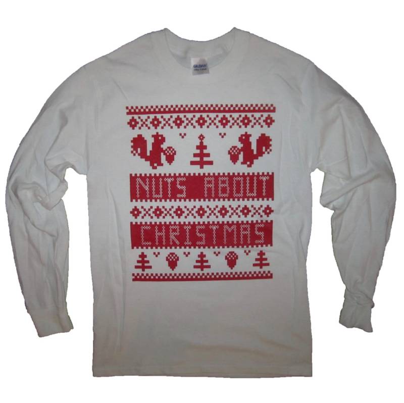 Langarm T Shirt Muttern Über Hässliche Pullover Partei Wettbewerb Eichhörnchen Nette Lustige Mens Womens Grafik Urlaub Weihnachtsgeschenk Idee von BetterThanRealLife