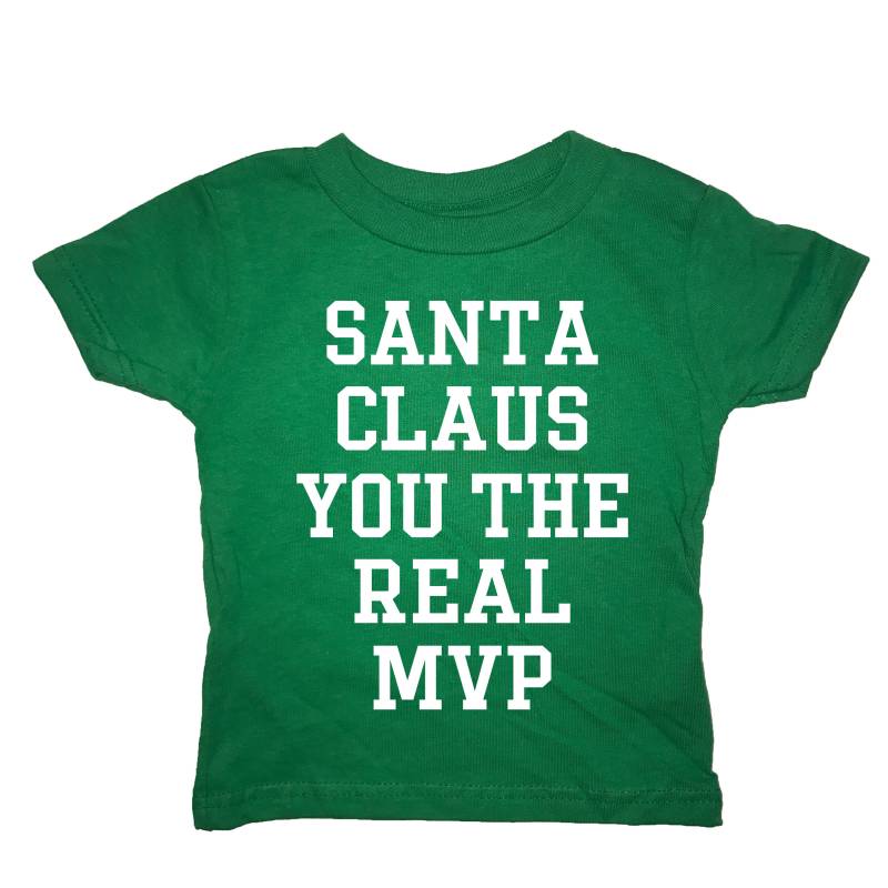 Santa Claus Sie Echte Mvp-T-Shirt Kinder Oben Lustige Süße Jungs Mädchen Säugling Kleinkind Weihnachtsferien Wichtelgeschenk Präsentieren von BetterThanRealLife