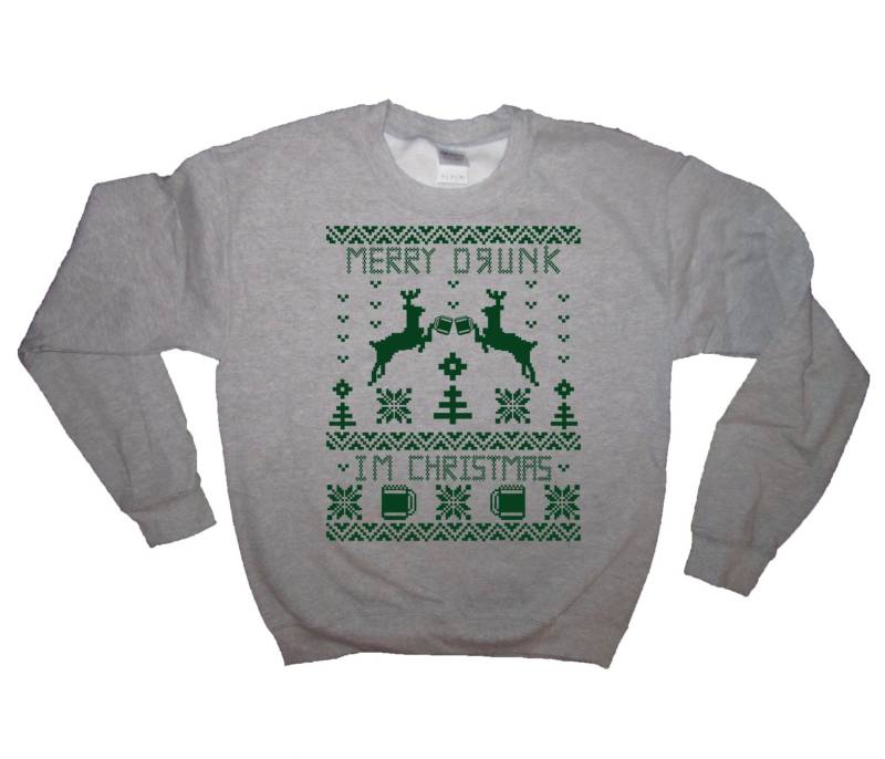Sweatshirt Frohe Betrunken Bin Ich Weihnachten Shirt Spitze Lange Ärmel Lustigen Urlaub Hässliche Pullover Partei Contest Gewinner Nette Mens von BetterThanRealLife