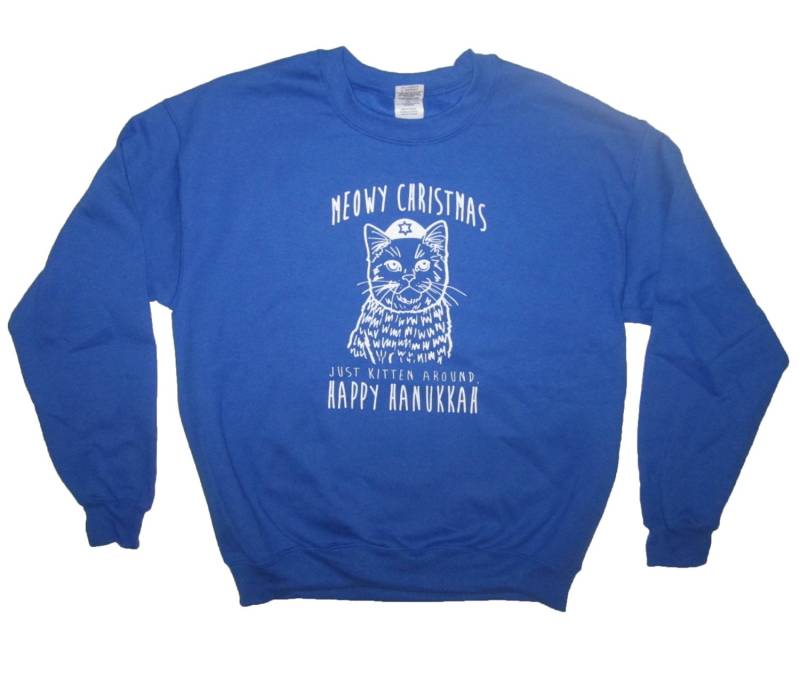 Sweatshirt Frohe Weihnachten Nur Kätzchen Herum Glücklich Hanukkah Top T Shirt Lustige Katzen Katze Urlaub Hässlichen Pullover Party Geheime Santa von BetterThanRealLife