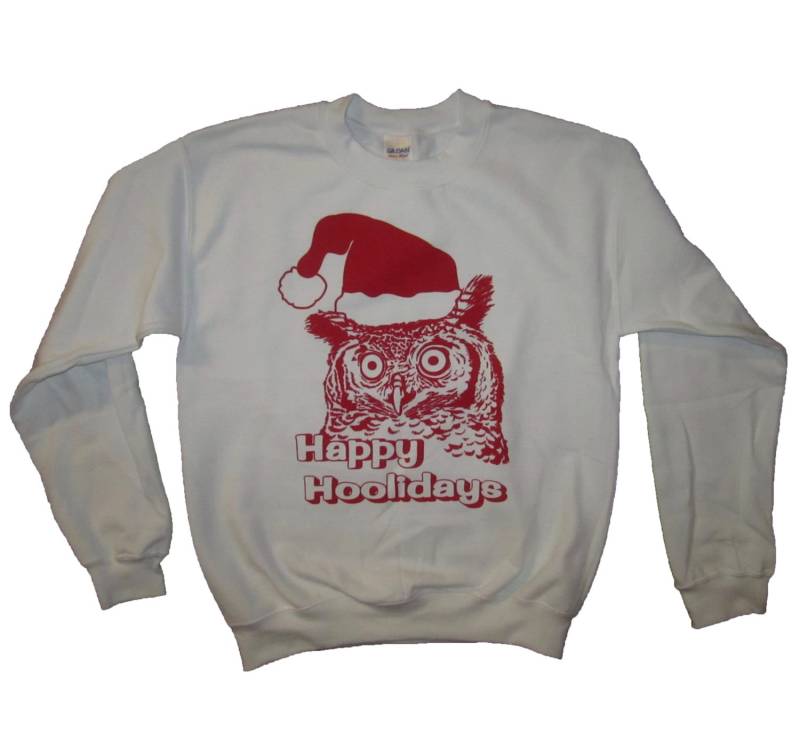 Sweatshirt Glücklich Hoolidays Weihnachten Shirt Lustige Süße Eule Urlaub Partei Langarm Xmas Geschenk Vorhanden Idee Mens Womens Geheime Santa von BetterThanRealLife
