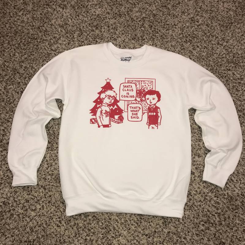 Sweatshirt Santa Claus Kommt, Das Ist, Was Sie Sagte Weihnachten Shirt Oben Lustigen Urlaub Geheime Geschenk Hässliche Pullover Idee Offensive von BetterThanRealLife