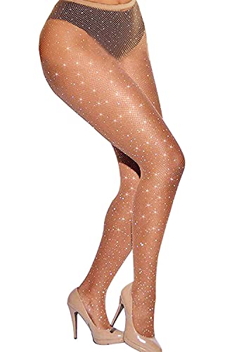 Betteraim Damen Strass Netzstrumpfhose Funkeln Netzstrümpfe Karneval Glitzer Strumpfhose, hautfarben, X-Large-4X-Large Plus Betteraim Damen Strass Netzstrumpfhose Funkeln Netzstrümpfe Karneval Glitzer Strumpfhose, hautfarben, X-Large-4X-Large Plus von Betteraim