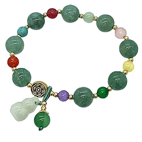 Betterdecor Wu Lou/Hu Lou/Hu Lu Lu Armband, handgefertigt, Jade und Achat, für Gesundheit und Schutz, Einheitsgröße, mehrfarbig von Betterdecor