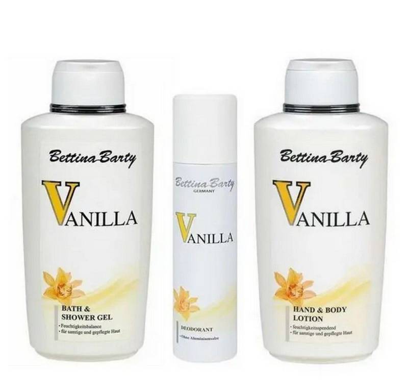 Bettina Barty Duschgel Vanilla Bath & Shower Gel 500ml + Body Lotion 500ml + Deo Spray 150ml Bettina Barty Duschgel Vanilla Bath & Shower Gel 500ml + Body Lotion 500ml + Deo Spray 150ml von Bettina Barty