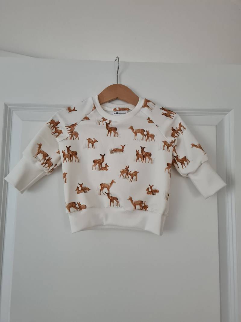 Baby Pullover Sweater Herbst Kinder Rehe Gr. 74/80 von BettisHerzstuecke