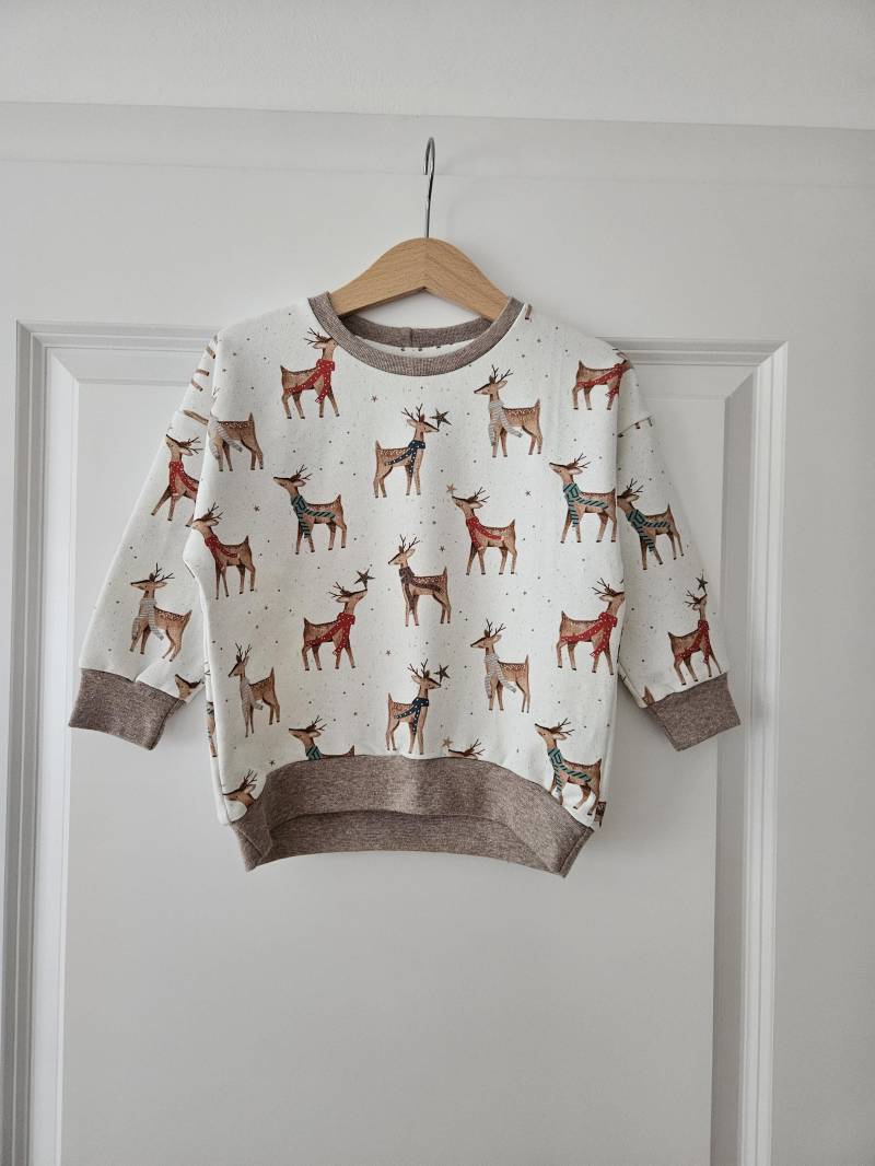 Oversize Sweater Pullover Baby Kind Weihnachten Winter Weihnachtspullover Gr. 92 von BettisHerzstuecke