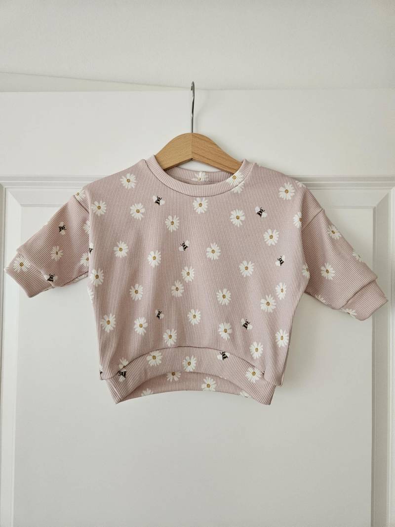 Oversize Sweater Ribjersey Baby Pullover Gr. 62 von BettisHerzstuecke