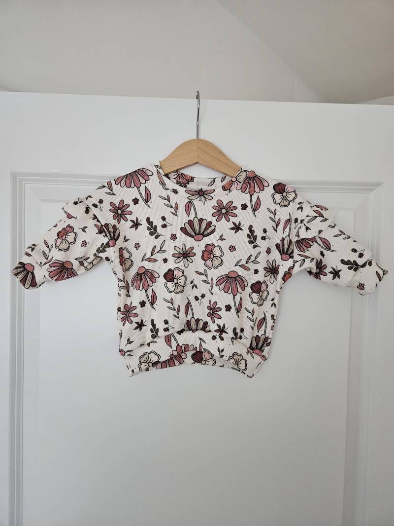 Oversize Sweater Ribjersey Baby Pullover Gr. 62 von BettisHerzstuecke